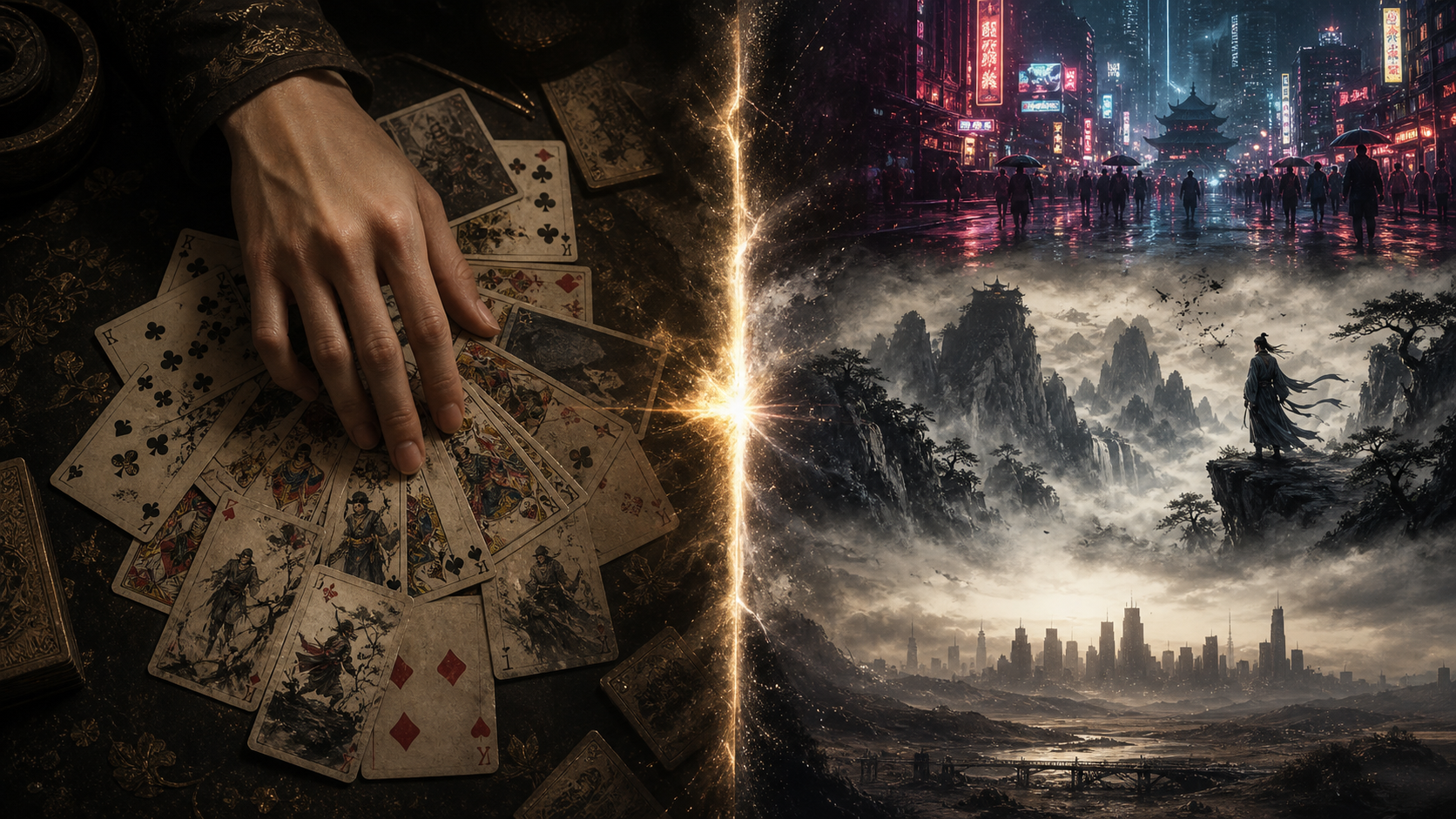 Two souls in one Raspberry Pi: a card table and an LLM-driven shared world